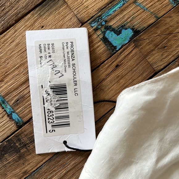 Proenza Schouler White Linnen Mini Dress Sz 4 **NWT** - Picture 8 of 12